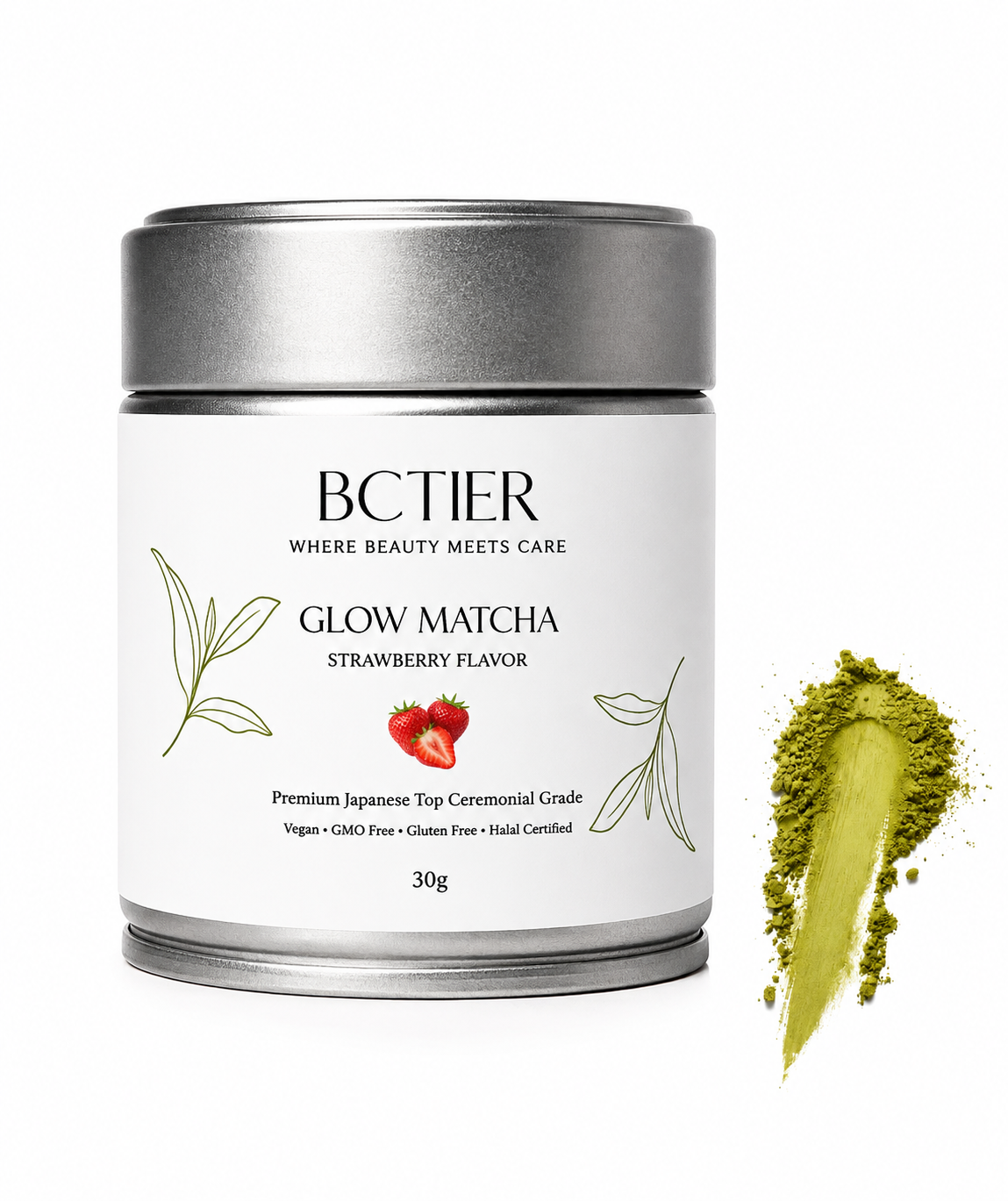 Glow Matcha – Sabor Fresa (30g)