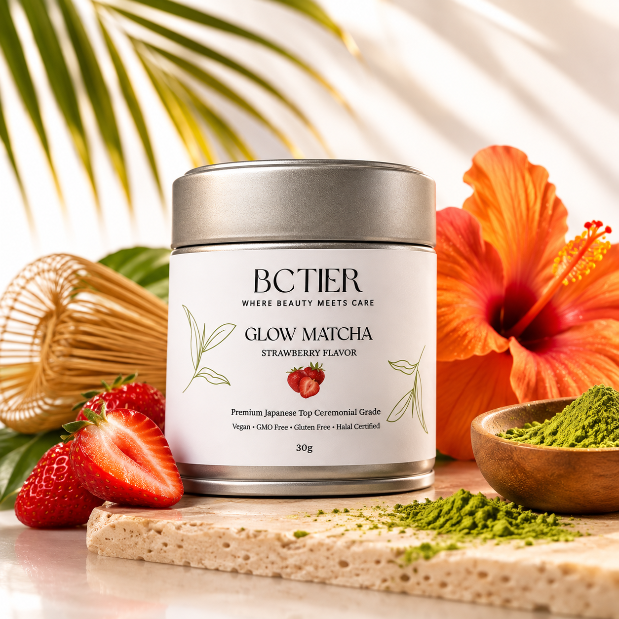 Glow Matcha – Sabor Fresa (30g)